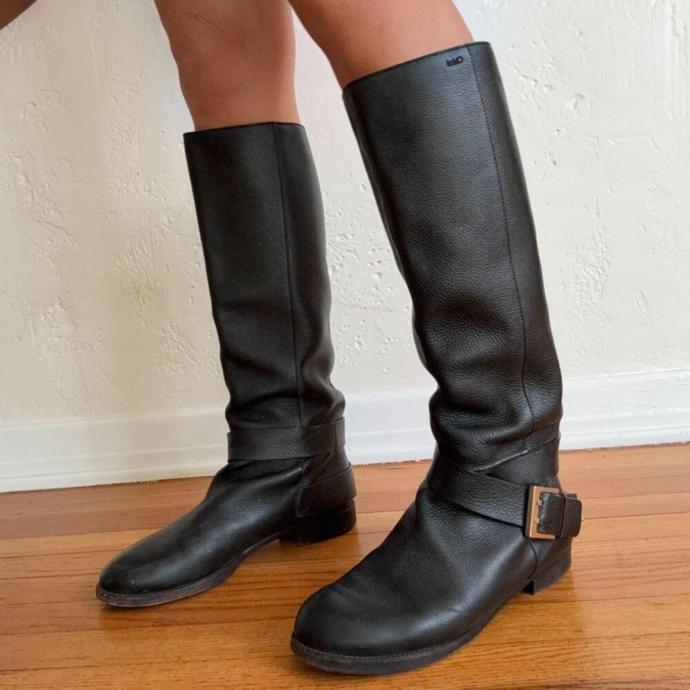 Knee High Black Chloe Boots - Picture 2 of 7